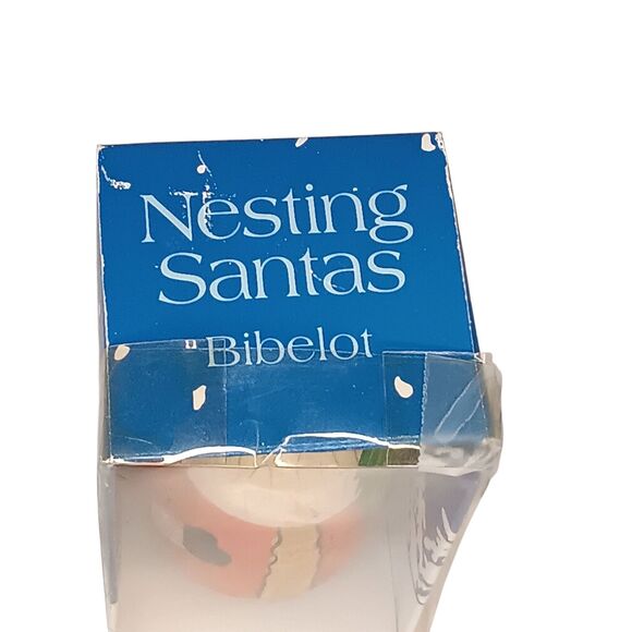 Santa Claus Nesting Dolls Wooden Christmas Set of Four (4) Complete Original Box - Picture 12 of 13